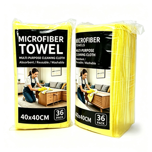 Serviette en microfibre 350gsm 400gsm 40x40, chiffon de nettoyage en gros, serviette de lavage de voiture, pack de 36 pièces, serviette de nettoyage de voiture en microfibre personnalisée - Product Image 4