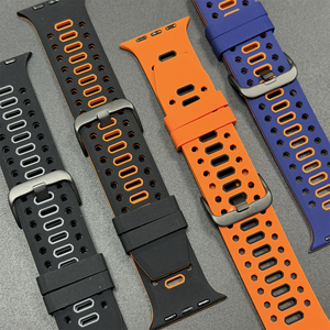 Bracelet en silicone respirant pour <span class=keywords><strong>Apple</strong></span> <span class=keywords><strong>Watch</strong></span> Ultra 3 2, bracelet de <span class=keywords><strong>sport</strong></span> 49mm 46mm <span class=keywords><strong>45mm</strong></span> 44mm, bracelet Iwatch 11 10 9 8 <span class=keywords><strong>7</strong></span> 6 Se3 Correa - Product Image 5
