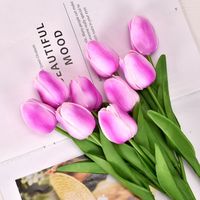 Mini tulipes artificielles à toucher réel, tige unique, pour décoration de mariage, remplissage de vase de table, vente en gros de mini tulipes