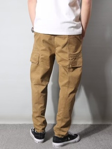 <span class=keywords><strong>Pantaloni</strong></span> <span class=keywords><strong>Cargo</strong></span> da Lavoro di Marca alla Moda <span class=keywords><strong>Uomo</strong></span> Nuovi per Primavera e Autunno Stile Vintage Casual Retrò in Cotone Resistente all'Usura con Tasche Multiple - Product Image 5
