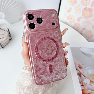 เคสโทรศัพท์มือถือแม่เหล็กแบบมีโบว์กลิตเตอร์สีรุ้งสุดหรู สำหรับ iPhone 18 17 16 15 Pro Max  ลายนูนวิบวับไล่เฉดสีเลเซอร์ ฝาหลัง - Product Image 6