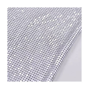 Recorte de malla de aluminio con tela de alambre de tejido liso de diamantes de imitación de cristal para prendas de vestir mejora el arte tejido - Product Image 4