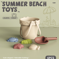 Nouvel ensemble de jouets de plage en silicone avec modèles d'animaux marins et outils pour jouer dans le sable