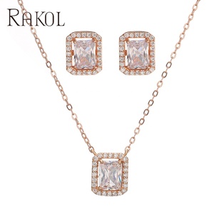 Rakol Sp3347 2022 Phụ Nữ Của Thời Trang Đơn Giản Thiết Lập Cubic Zirconia Vòng Cổ Bạc Pha Lê Bông Tai Đồ Trang Sức - Product Image 1