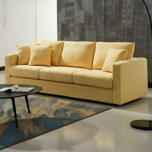 Muebles modernos de estilo nórdico para sala de estar, sofá de tela de 3 plazas, color amarillo, diseño simple italiano - Product Image 4