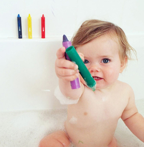 Crayons de bain lavables pour bébé, 6 couleurs, non toxiques, effaçables, crayons de bain pour enfants - Product Image 1