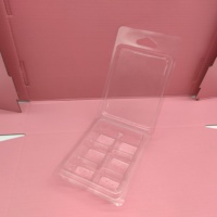 Boîte à bougies rectangulaire transparente en PET, emballage blister pour bougies parfumées à six compartiments en forme de cœur