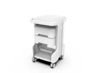 Chariot mobile en plastique moulé par injection ABS sur mesure, pour dispositifs médicaux et esthétiques, fabrication directe usine, moule privé, pour salons et cliniques