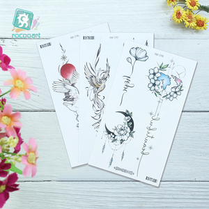 Tato Temporer Motif Bunga untuk Wanita dan Remaja Putri, Tahan Air, Realistis, Hitam, Seksi, Seni Tubuh Wanita - Product Image 6