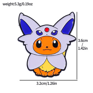 Broches de col en métal émaillé de la série Pokémon (Eevee, <span class=keywords><strong>Pikachu</strong></span>, Gengar, Charmander, Snorlax) – Vente en gros de badges mignons avec logo pour chapeaux - Product Image 6