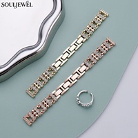 Bracelet de montre en dentelle et cristal pour Apple Watch, bracelet en métal avec strass pour femmes, série 10 SE, vente en gros d'usine