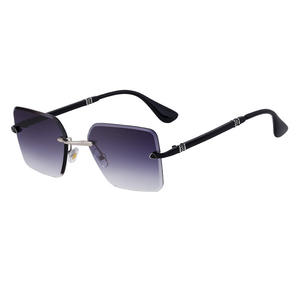 Lunettes de soleil carrées personnalisées à bords chanfreinés pour hommes, verres PC noirs, protection UV400, style Instagram, lunettes de mode - Product Image 3