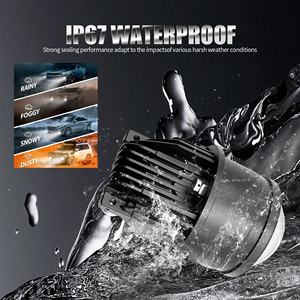 Universel 3 pouces LED trois couleurs feux de route projecteurs de conduite 110W Bi Led antibrouillard projecteur lentille avec ventilateur pour Toyota Honda - Product Image 4