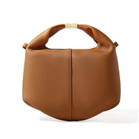 Sac seau en cuir pleine fleur avec sangle nouée unique, motif géométrique, toucher doux, logo, pour femme, vente en gros OEM