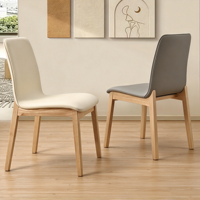 Chaise de salle à manger en bois minimaliste, style luxe léger, dossier souple, tabouret de salle à manger en bois massif, minimaliste moderne pour la salle à manger à domicile
