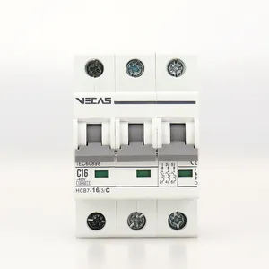 VECAS HCB7 MCB Miniature Circuit Breaker Nhà Sản Xuất HCB7 DZ47 3 Cực 32 AMP 40 AMP 63 AMP MCB