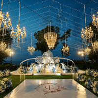 Lustre en cristal de style européen, lustre moderne à LED, design en fer forgé pour hôtel, auditorium, décoration de mariage