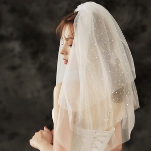 Écharpe <span class=keywords><strong>de</strong></span> <span class=keywords><strong>mariée</strong></span> courte en <span class=keywords><strong>strass</strong></span> scintillante, à 3 niveaux, longueur d'épaule, accessoire <span class=keywords><strong>de</strong></span> mariage - Product Image 5