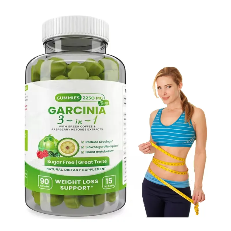 Kustom Terbaik Alami Herbal Slimming Garcinia Gummies Diet Cepat dan Kuat Fat Burner Slim Gummies untuk Menurunkan Berat Badan Gummies