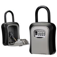 Boîte de rangement verrouillable à clé portable avec cadenas Boîte à serrure à combinaison suspendue en boucle pour clés