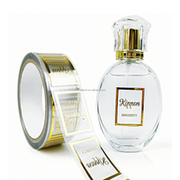 Calidad profesional Impreso PVC Autoadhesivo Lámina de oro Estampado en relieve Logotipo de la marca Etiqueta a prueba de aceite Perfume para alimentos Uso