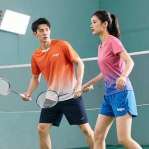 เสื้อยืดลำลองทรงโอเวอร์ไซส์ ผ้าฝ้ายถัก 100% ระบายอากาศ แห้งเร็ว เหมาะสำหรับเล่นแบดมินตัน ใส่สบายในช่วงฤดูร้อน - Product Image 5