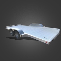 Remorque à plat en aluminium à 2 essieux avec plancher galvanisé pour camionnettes Matériau en acier Galvanisé à chaud Finition de surface