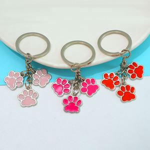 7-Color Cartoon Cat Paw Keychain - Cute Pet Palm Print Metal Pendant for <b>Bags</b> & Keys Perfect <b>Gift</b> for Girls & Friends - Product Image 3