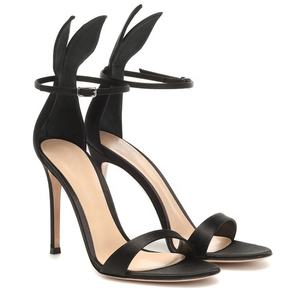 Scarpe Eleganti con Punta Aperta in <span class=keywords><strong>Raso</strong></span>, Tacchi Alti <span class=keywords><strong>Neri</strong></span> per Matrimonio, <span class=keywords><strong>Sandali</strong></span> Sexy - Product Image 4
