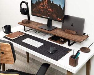 Supporto per Monitor in Legno di Noce Personalizzato con Ripiano Estensibile <span class=keywords><strong>e</strong></span> Capacità di Carico di 7kg, <span class=keywords><strong>Scrivania</strong></span> per Laptop di Origine Cinese - Product Image 2
