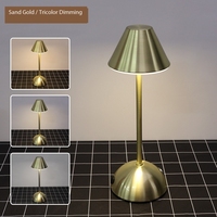 Lampe de table portable à LED tactile, rechargeable, minimaliste, en fer, à intensité variable, pour salle à manger, hôtel, bar et café
