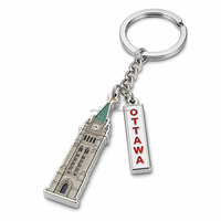Porte-clés personnalisé en gros de l'usine de Toronto, en forme de cœur, en émail souple, en métal, souvenir du Canada, Tour de la CN, feuille d'érable, cadeau touristique
