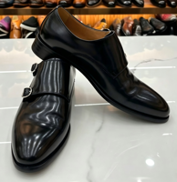 Chaussures Monk en cuir véritable de haute qualité avec boucle Mengke, chaussures habillées formelles, marron et noir, à bout pointu, faites à la main pour hommes