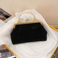 Tas Tangan Wanita Mewah Model Baru Grosir Pabrik, Berkilauan, Berdetail Rivet, Lapisan Katun, Bahan PU, Tas Trendy