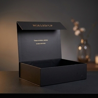 Boîte magnétique pliable avec logo personnalisé, boîte cadeau rigide de luxe, emballage pliable, boîte en papier avec couvercle pour vêtements, bijoux