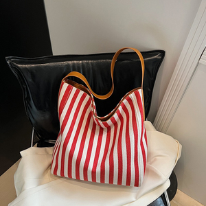 OEM vải to sợi dây kéo Tote túi phụ nữ giản dị retro thời trang biểu tượng tùy chỉnh Vai Túi với Polyester Lót cho mua sắm hàng ngày - Product Image 2