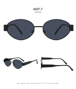 2025 Offre Spéciale mode métal rétro ovale Designer lunettes de soleil hommes logo personnalisé lunettes de soleil d'extérieur femmes - Product Image 6