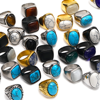 Bague de luxe pour homme en acier inoxydable massif, avec pierres précieuses naturelles, zircon et œil de tigre noir ovale, design aigle personnalisé