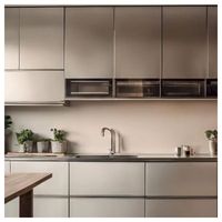 Armoire de cuisine murale modulaire moderne en bois massif sur mesure Prima avec panier de cuisine