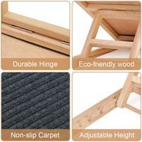 Rampe pour chien en bois, 2 niveaux, hauteur réglable, pliable, portable, échelle pour animaux de compagnie, chat, antidérapante, pour canapé intérieur, escalier pour chien