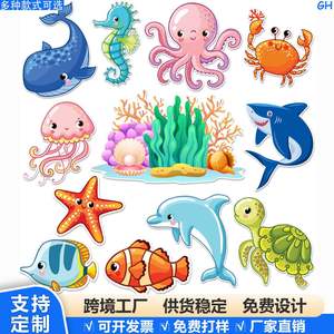 Imanes de Nevera Personalizables con Diseños de Vida Marina, Éxito de Ventas de Verano, para Cumpleaños, Carnaval, Cruceros, Decoración de Puertas, Éxito Transfronterizo - Product Image 2