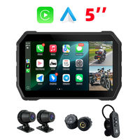 5'' Motorrad-GPS-Navigationsbildschirm IP67 CarPlay Android Auto Display Fernbedienung Geteilter Bildschirm DVR-Kamera TPMS Optional