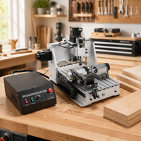 Mini routeur CNC pour sculpture sur bois 4 axes 3040 800W avec contrôle PLC Mach3, broche refroidie par eau et pompe pour le travail du bois DIY