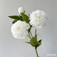 Bunga Sutra Buatan 3 Kepala Peony Model Realistis Kelas Atas SC-08 Warna Dapat Disesuaikan Latar Belakang Pesta Thanksgiving Dekorasi Rumah