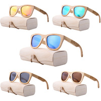 Marque privée Lunettes de soleil unisexes en bois et métal avec étui en bambou Lunettes de soleil Fashion Matrix en bleu rouge Plusieurs couleurs disponibles