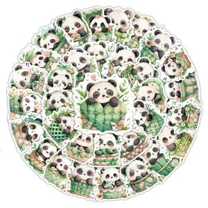 Mixte de Bande Dessinée <span class=keywords><strong>Panda</strong></span> Mignon Autocollants Logo Personnalisé Étanche Vinyle Animal Autocollants pour Tasses Mur Décoratif Autocollant Scrapbooking - Product Image 3