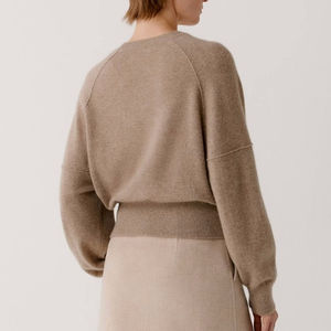 Elegante abbigliamento donna 100% Cashmere lavorato a <span class=keywords><strong>maglia</strong></span> girocollo femminile puro Cashmere maglione donna maglione lavorato a <span class=keywords><strong>maglia</strong></span> un pezzo maglione - Product Image 3