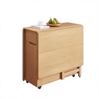 Ensemble table et chaises pliantes en bois, design moderne, hauteur réglable, gain de place, ensemble complet pour cuisine et salle à manger