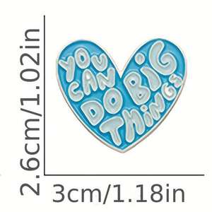 Vous pouvez faire de grandes choses lettre bleu amour coeur <span class=keywords><strong>Phrase</strong></span> broche broche <span class=keywords><strong>Simple</strong></span> vêtements sac décoration émail métal épinglette Badge - Product Image 6