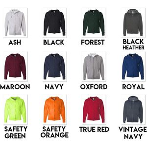 Unisex Full <b>Zip</b> <b>Hooded</b> Sweatshirt 200 Grams Fleece Breathable Mens Womens Apparel - Product Image 2
